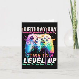 Boy Time To Level Up Video Game Birthday Party Boy Card