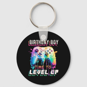Boy Time To Level Up Video Game Birthday Party Boy Key Ring
