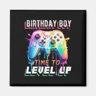 Boy Time To Level Up Video Game Birthday Party Boy Magnet