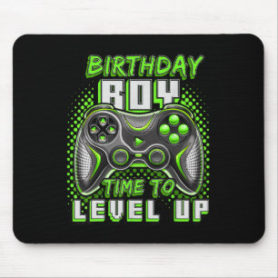 Boy Time To Level Up Video Game Birthday Party Boy Mouse Pad