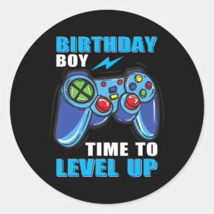 Boy Time To Level Up Video Game Boys  Classic Round Sticker