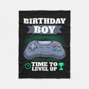 Boy Time To Level Up Video Game Theme Party Gamer Fleece Blanket