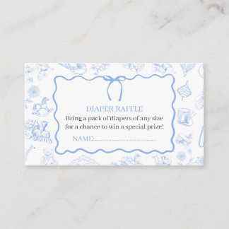 Boy Toile De Jouy Blue Baby Shower diaper card