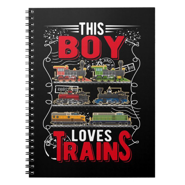 Boy Train Kids Locomotive Notebook (Front)