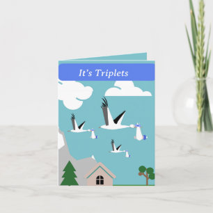 Boy Triplets Editable  Card