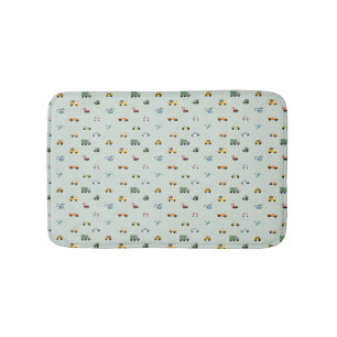 Boy truck, vehicle pattern bath mat