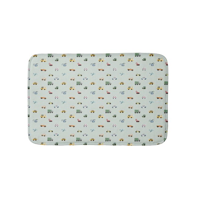 Boy truck, vehicle pattern bath mat (Front)
