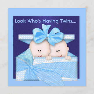 BOY TWINS BABY SHOWER  INVITATION