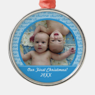 Boy Twins First Christmas Ornament