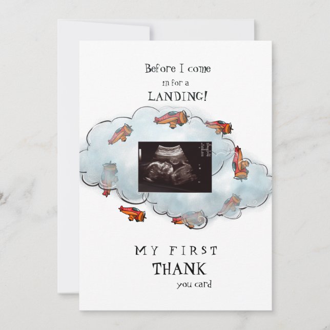 Boy Ultrasound Funny Thank You Baby Point of View Card (Front)