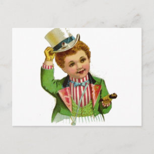 Boy Uncle Sam July 4th Vintage Postcard Art