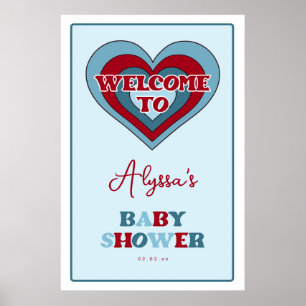 Boy Valentine's Day Baby Shower Welcome Sign