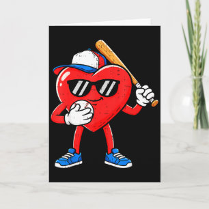 Boy Valentines Day Funny Heart Love Baseball Boys Card