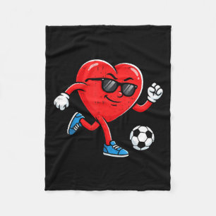 Boy Valentines Day Funny Heart Soccer Ball Footbal Fleece Blanket