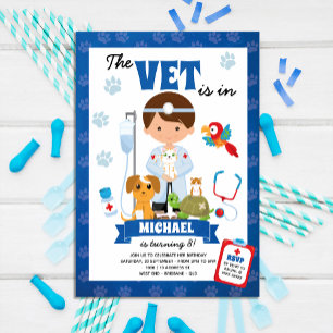 Boy Vet Birthday Party Invitation