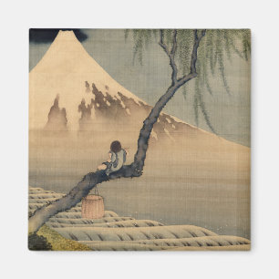 Boy Viewing Mount Fuji, 1898 by Katsushika Hokusai Magnet