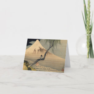 Boy Viewing Mount Fuji by Katsushika Hokusai Thank You Card