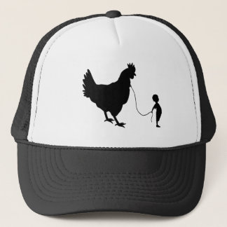 Boy Walking His Pet Chicken Funny Gag Gift Trucker Hat