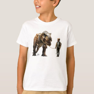 Boy Walking T-Rex T-Shirt