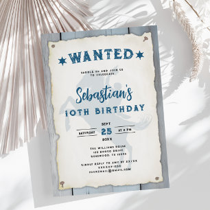Boy Western Cowboy Rodeo 10th Birthday Invitation
