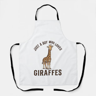 Boy Who Loves Giraffes Vintage Engraving Shirt_1 Apron