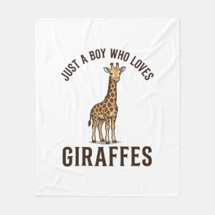 Boy Who Loves Giraffes Vintage Engraving Shirt_1 Fleece Blanket
