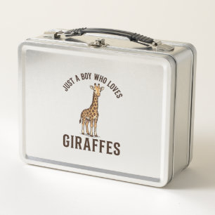 Boy Who Loves Giraffes Vintage Engraving Shirt_1 Metal Lunch Box