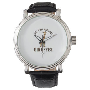 Boy Who Loves Giraffes Vintage Engraving Shirt_1 Watch