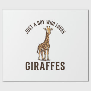 Boy Who Loves Giraffes Vintage Engraving Shirt_1 Wrapping Paper