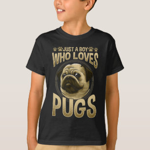 Boy who loves Pugs Paw Dog Lover T-Shirt