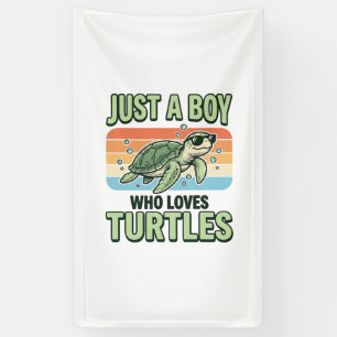 Boy Who Loves Turtles Vintage Engraving Design_1 Banner