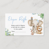 Boy Wild One Safari Diaper Raffle