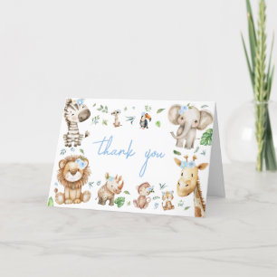 Boy Wild One Safari Thank You Card