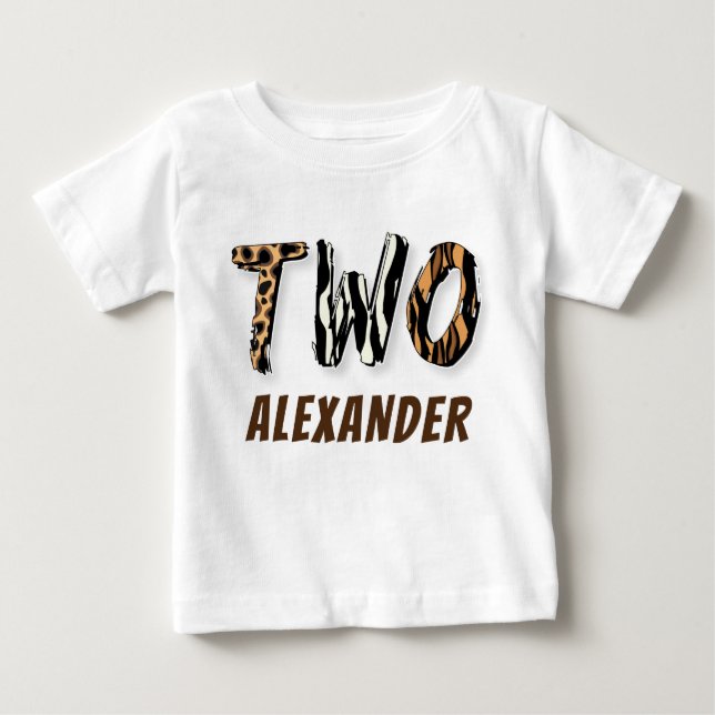 Boy Wild Safari 2nd Birthday Baby T-Shirt (Front)