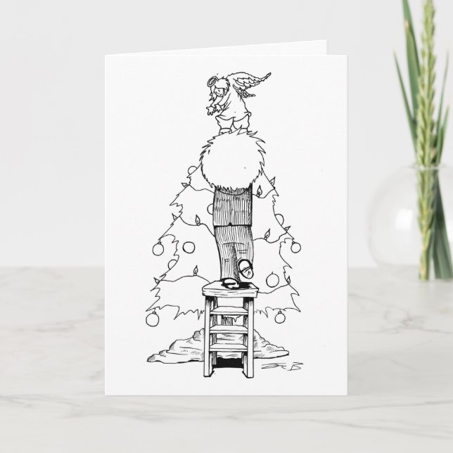 Boy with a Christmas Angel Holiday Card (Front)