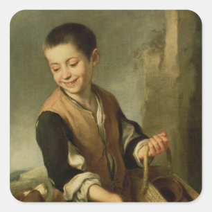 Boy with a Dog, c.1650 Square Sticker