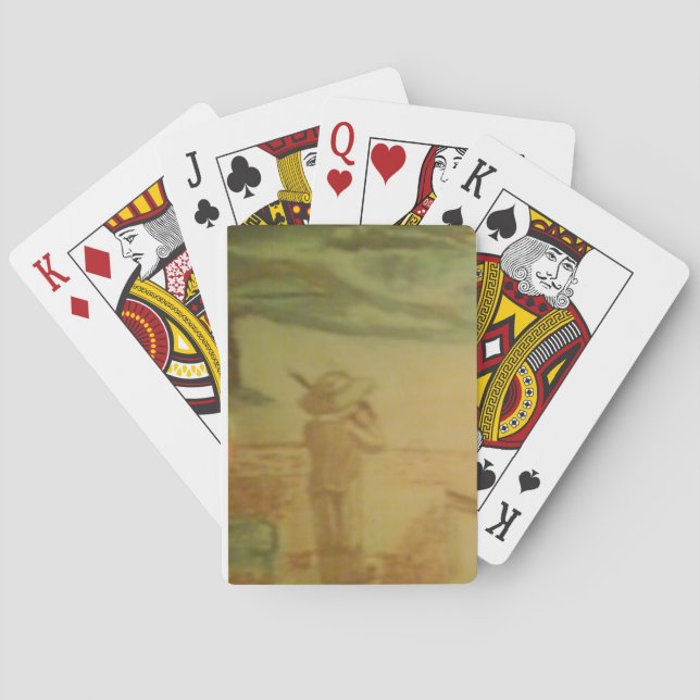  Boy with a Violin on the Beach Playing Cards (Back)
