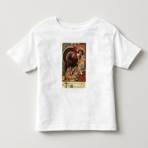 Boy with Arm around a Turkey Toddler T-Shirt