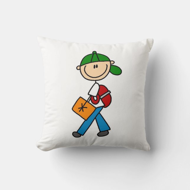 Boy With Backpack Cushion (Front)