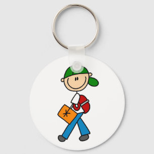 Boy With Backpack Key Ring