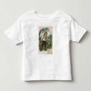 Boy with Easter Egg Basket Holding Egg Toddler T-Shirt