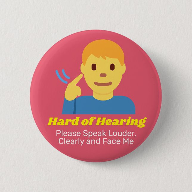Boy with Hard of Hearing  6 Cm Round Badge (Front)