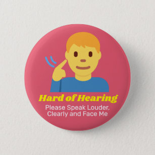 Boy with Hard of Hearing  6 Cm Round Badge