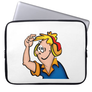 Boy With Headphone Laptop Sleeve