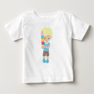 Boy With Ice Cream, Blonde Hair, Ice Cream Cone Baby T-Shirt