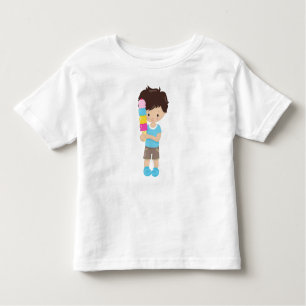 Boy With Ice Cream, Brown Hair, Ice Cream Cone Toddler T-Shirt