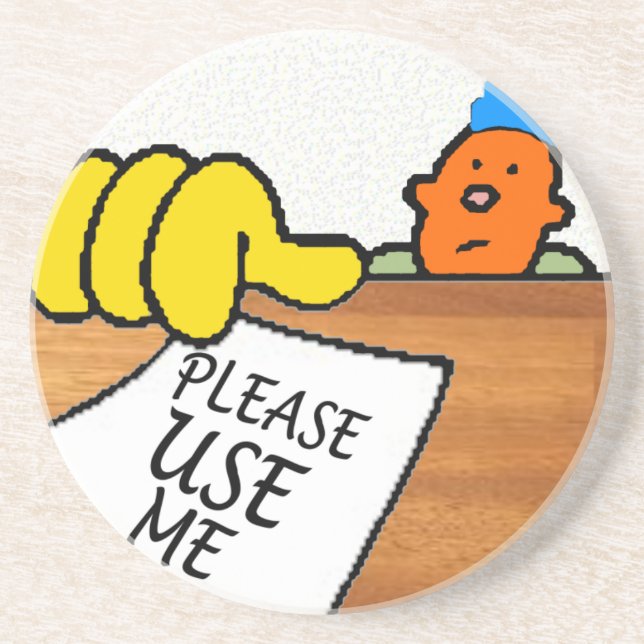 Boy with Note Coaster (Front)
