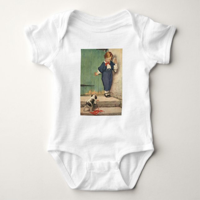 Boy with Puppy Dog Baby Bodysuit (Front)