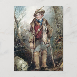 Boy with Rabbits Postcard