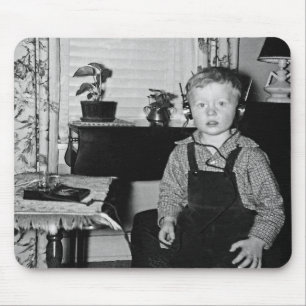 Boy With Retro Crystal Radio Set Mouse Pad